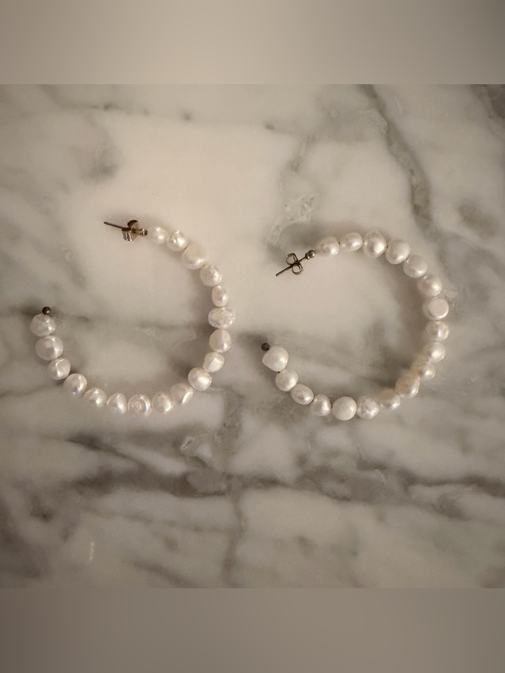 Zara Pearl hoop earrings